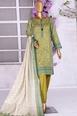 Aashkaar by Hz Stitched 3 Piece Printed & Emb Lawn Vol-01 Collection'2024-PEL-402-B-Parrot Green