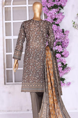 Aashkaar by Hz Stitched 3 Piece Printed & Emb Lawn Vol-01 Collection'2024-PEL-403-A-Brown