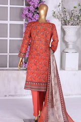 Aashkaar by Hz Stitched 3 Piece Printed & Emb Lawn Vol-01 Collection'2024-PEL-407-Coral