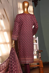 Aashkar By HZ Stitched 3 Piece Printed & Emb Lawn Vol-02 Collection'2024-PEL-410-Maroon
