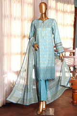 Aashkar By HZ Stitched 3 Piece Printed & Emb Lawn Vol-02 Collection'2024-PEL-411-Sea Green