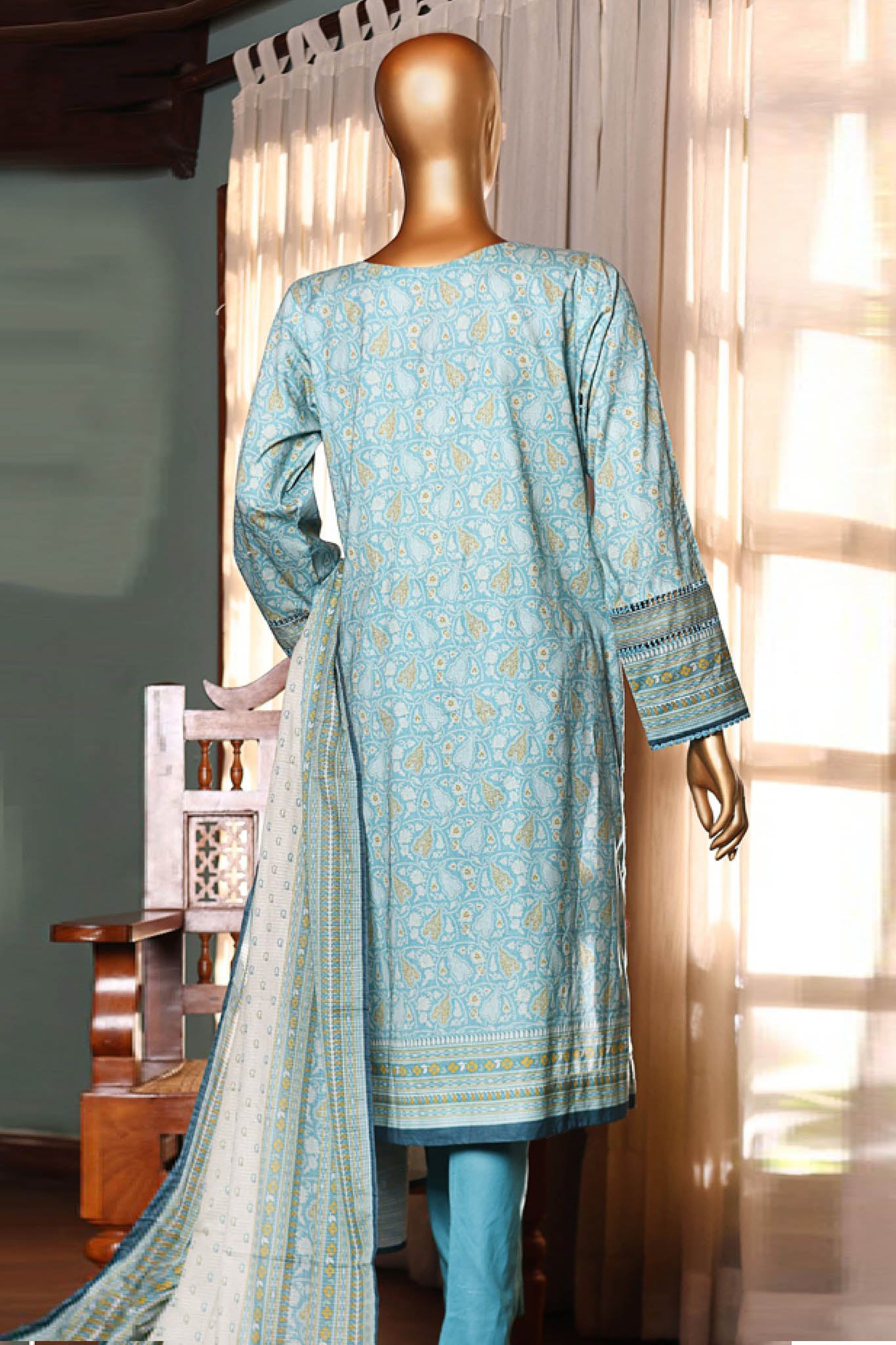 Aashkar By HZ Stitched 3 Piece Printed & Emb Lawn Vol-02 Collection'2024-PEL-411-Sea Green