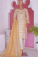 Aashkar By HZ Stitched 3 Piece Printed & Emb Lawn Vol-03 Collection'2024-PEL-422-Light Peach