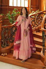 Omal By Komal Stitched 3 Piece Summer Collection'2025-Ailiya (Frock & Dupatta)