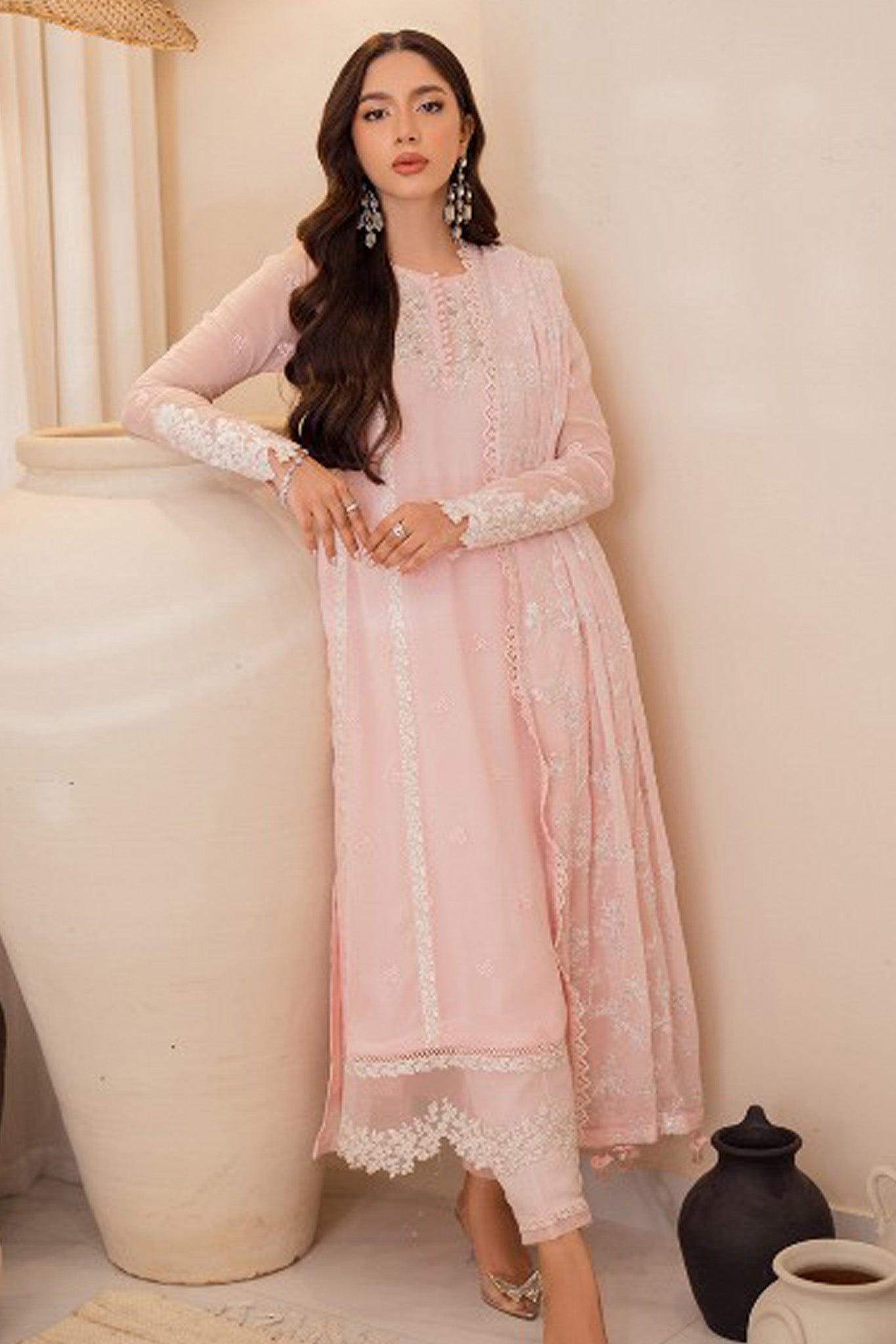 Azure Ensembles Unstitched 3 Piece Festive Formals Collection'2024-Pink Delight