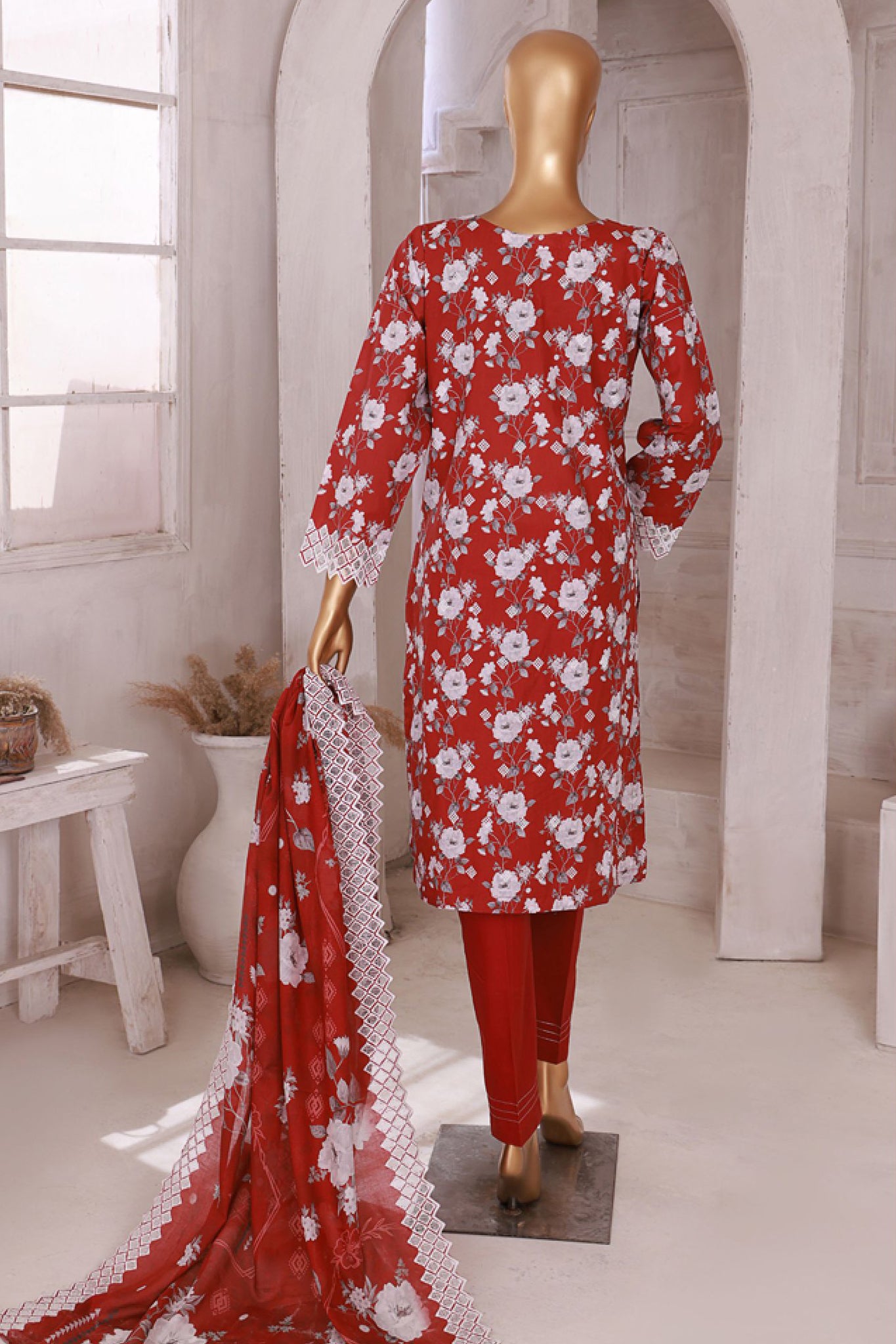 HZ Stitched 3 Piece Printkari Emb Lawn Collection'2024-PKL-401