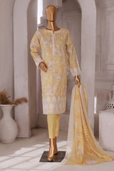 HZ Stitched 3 Piece Printkari Emb Lawn Collection'2024-PKL-406