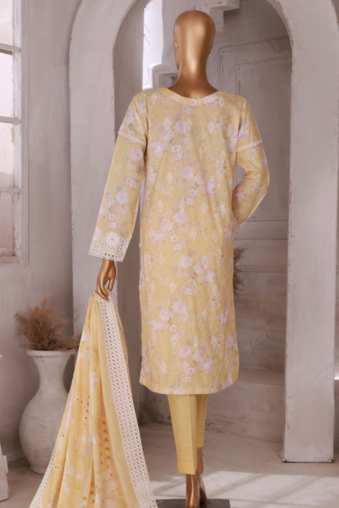 HZ Stitched 3 Piece Printkari Emb Lawn Collection'2024-PKL-406