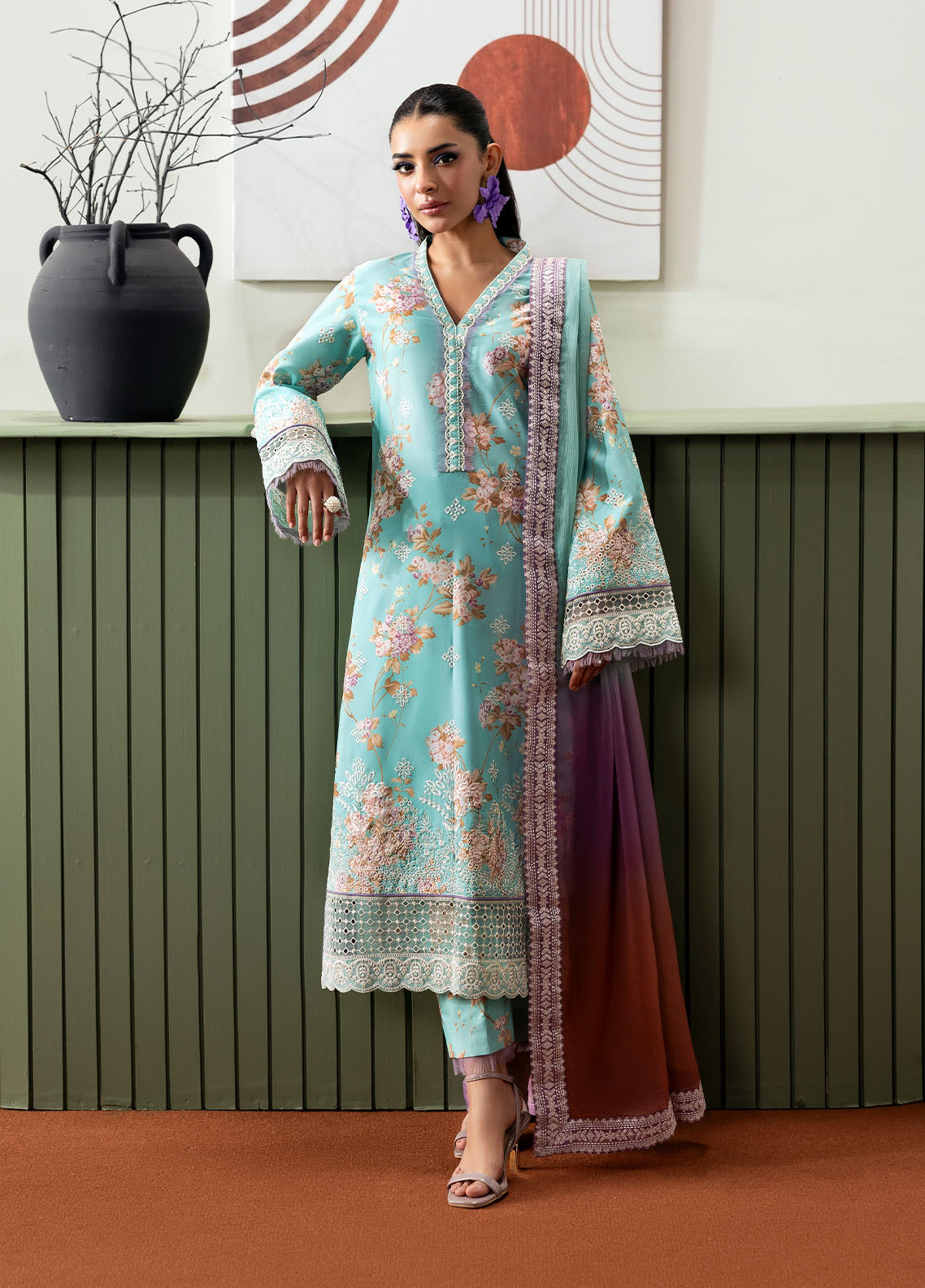Gulaal Stitched 3 Piece Basic Lawn Collection'2025-Celia