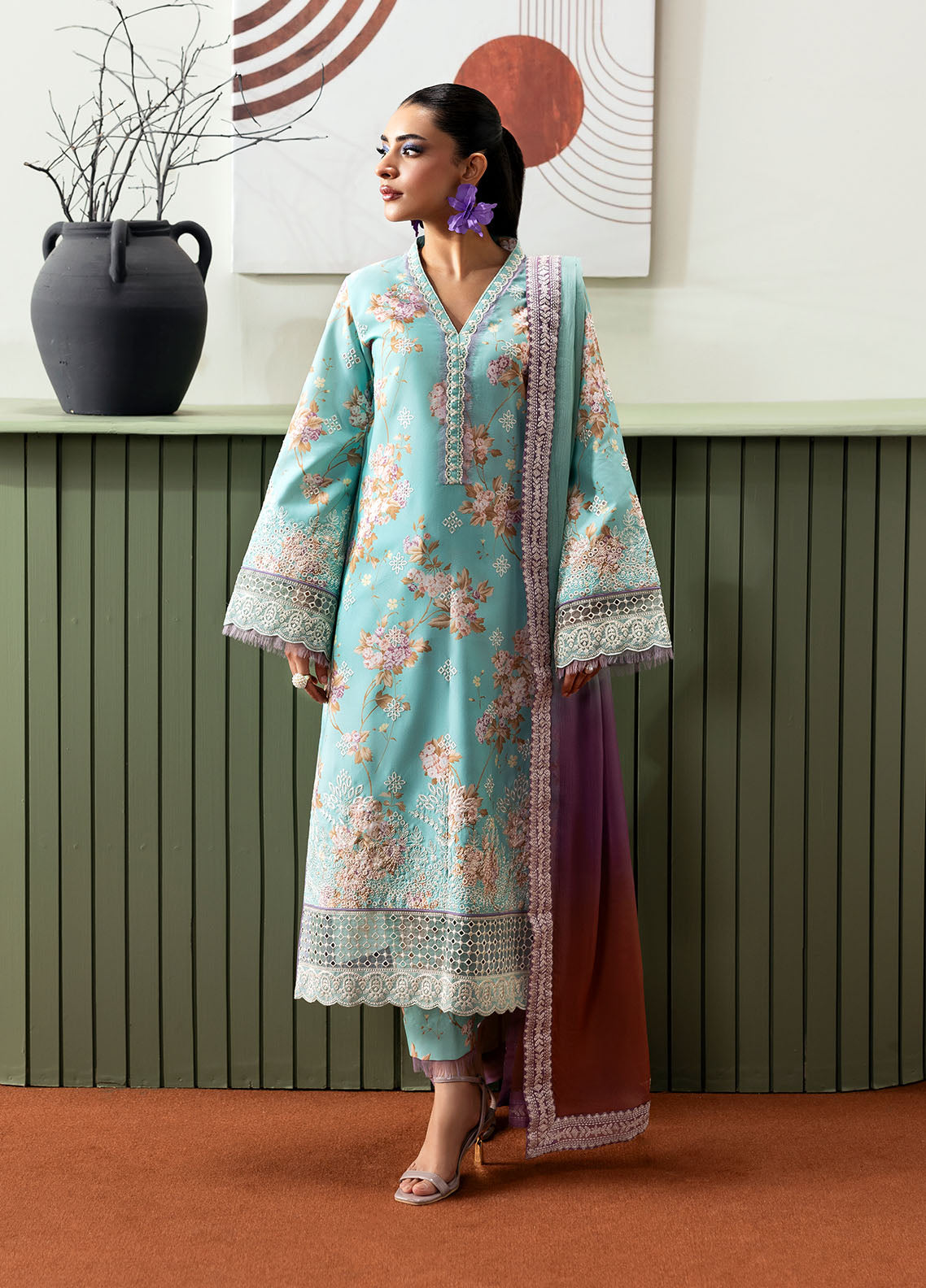 Gulaal Stitched 3 Piece Basic Lawn Collection'2025-Celia