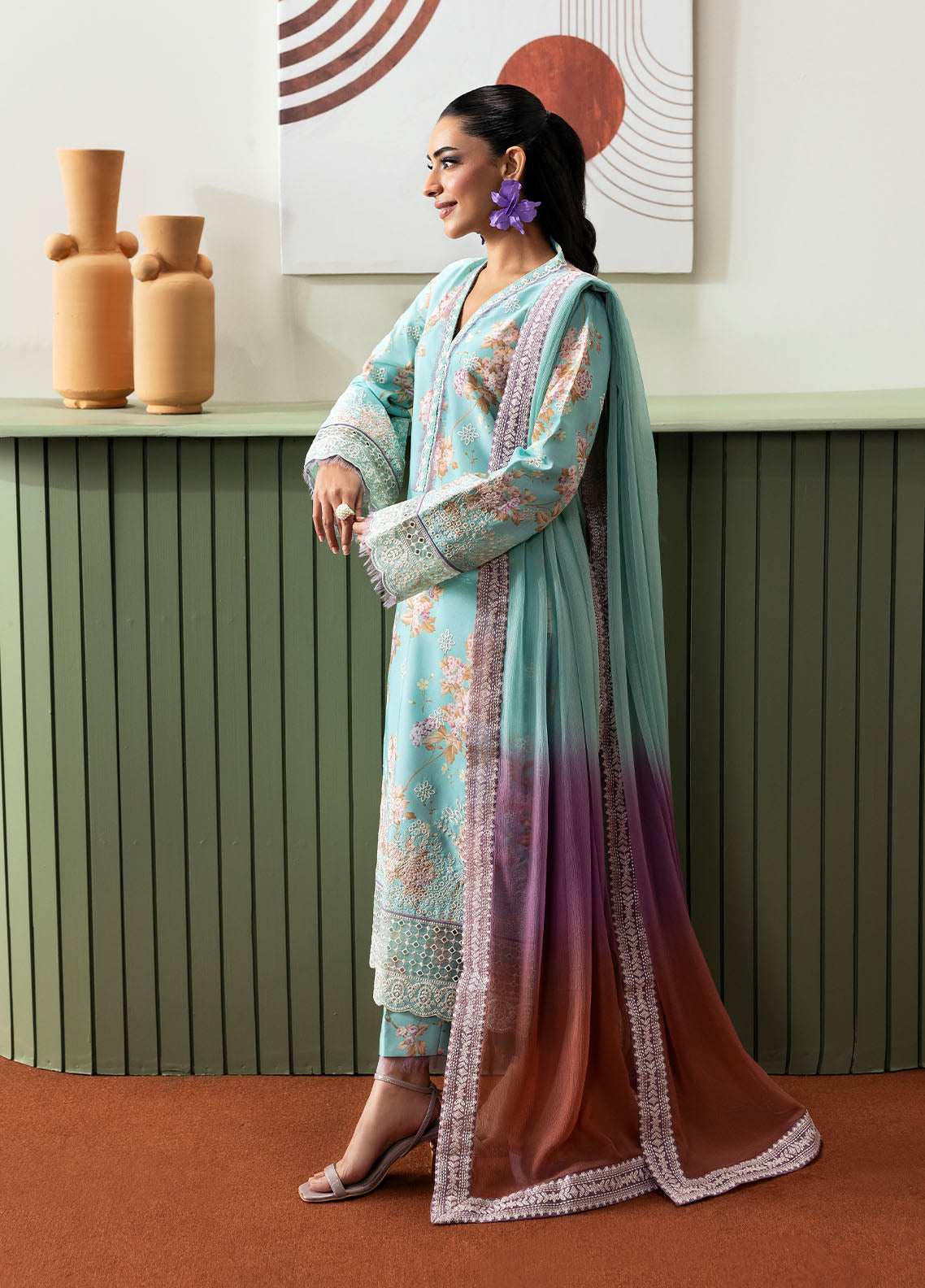 Gulaal Stitched 3 Piece Basic Lawn Collection'2025-Celia
