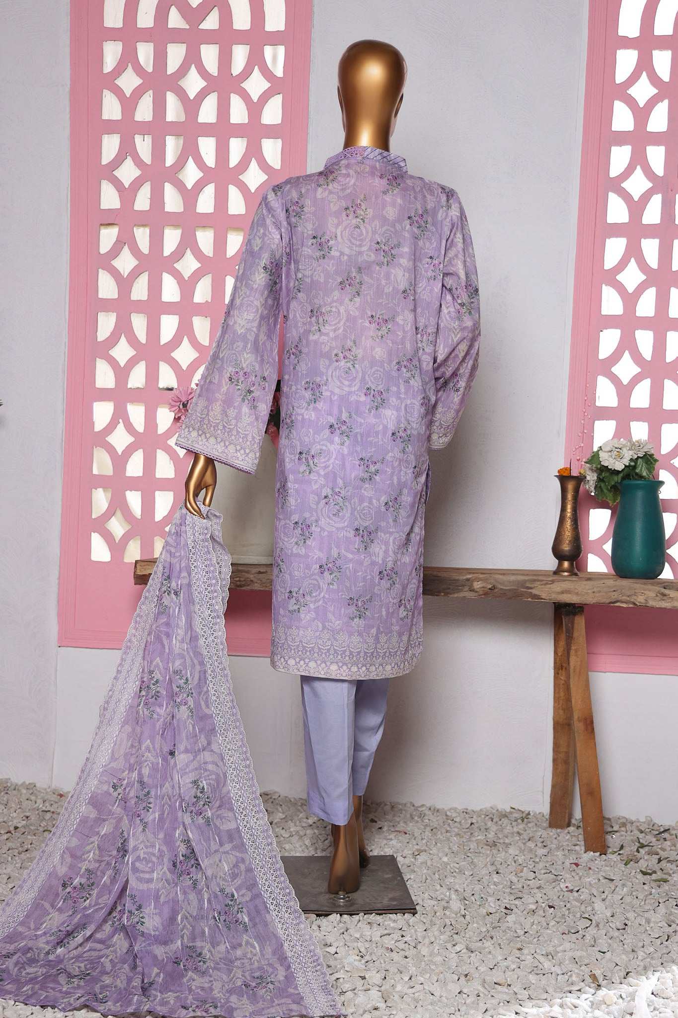 HZ Premium Unstitched 3 Piece Emb Lawnkari Collection'2025-PLK-813