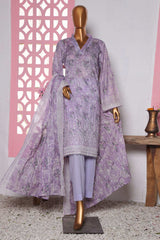 HZ Premium Unstitched 3 Piece Emb Lawnkari Collection'2025-PLK-813