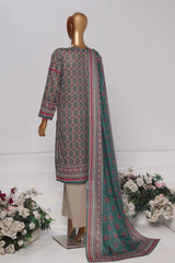 HZ Platinum Unstitched 3 Piece Printed Lawn Collection-PPC-176