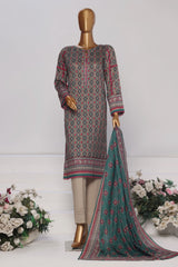 HZ Platinum Unstitched 3 Piece Printed Lawn Collection-PPC-176