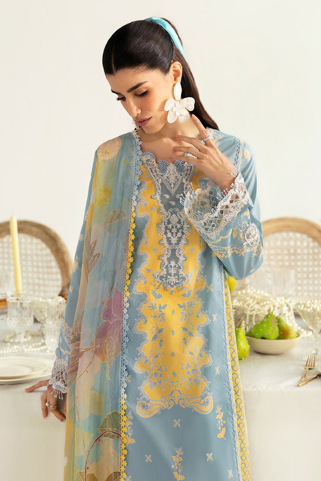 Qprints By Qalamkar Unstitched 3 Piece Printed Lawn Collection-PQ-06-A-Elva