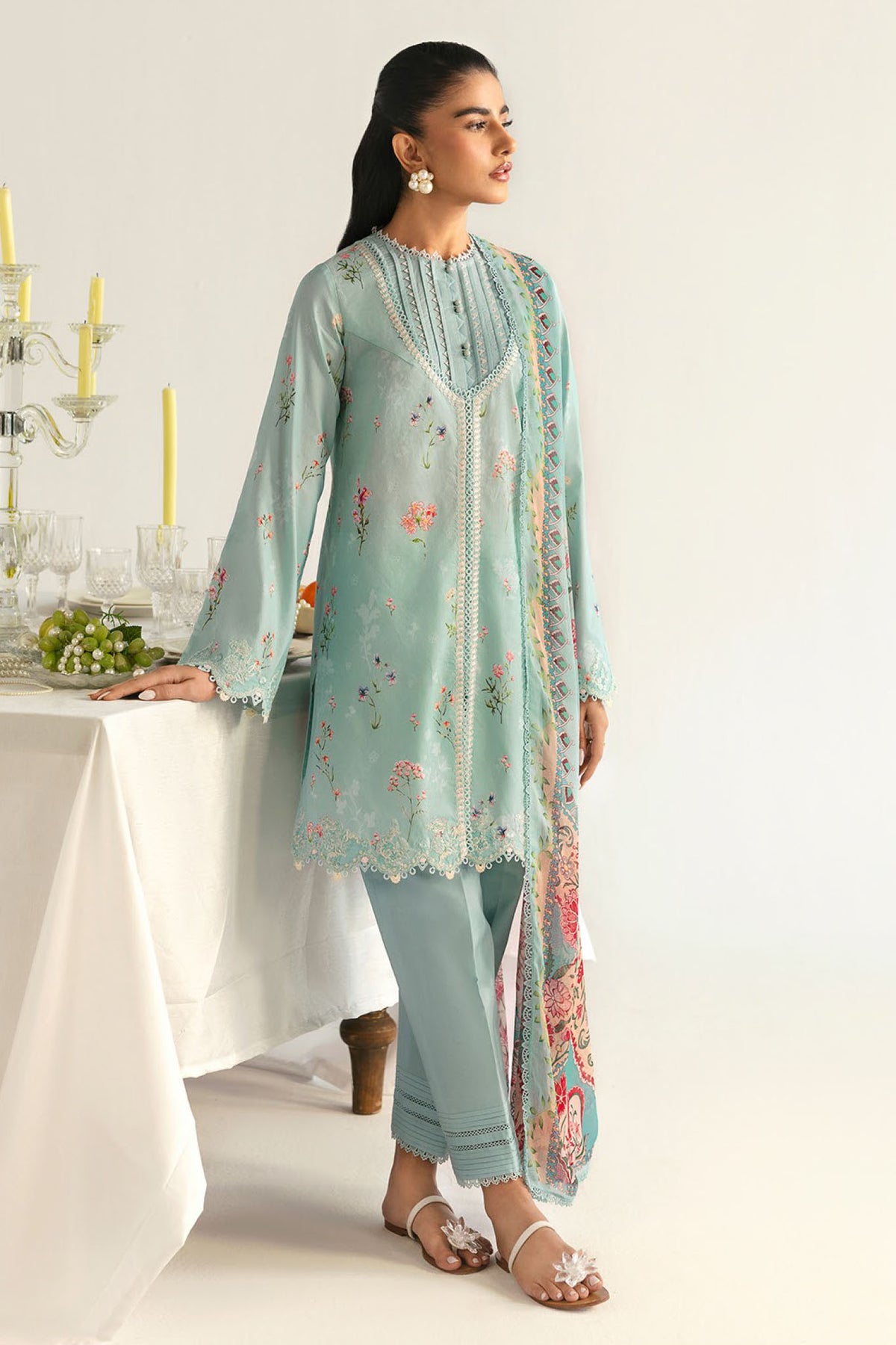 Qprints By Qalamkar Unstitched 3 Piece Printed Lawn Collection-PQ-08-B-Rena