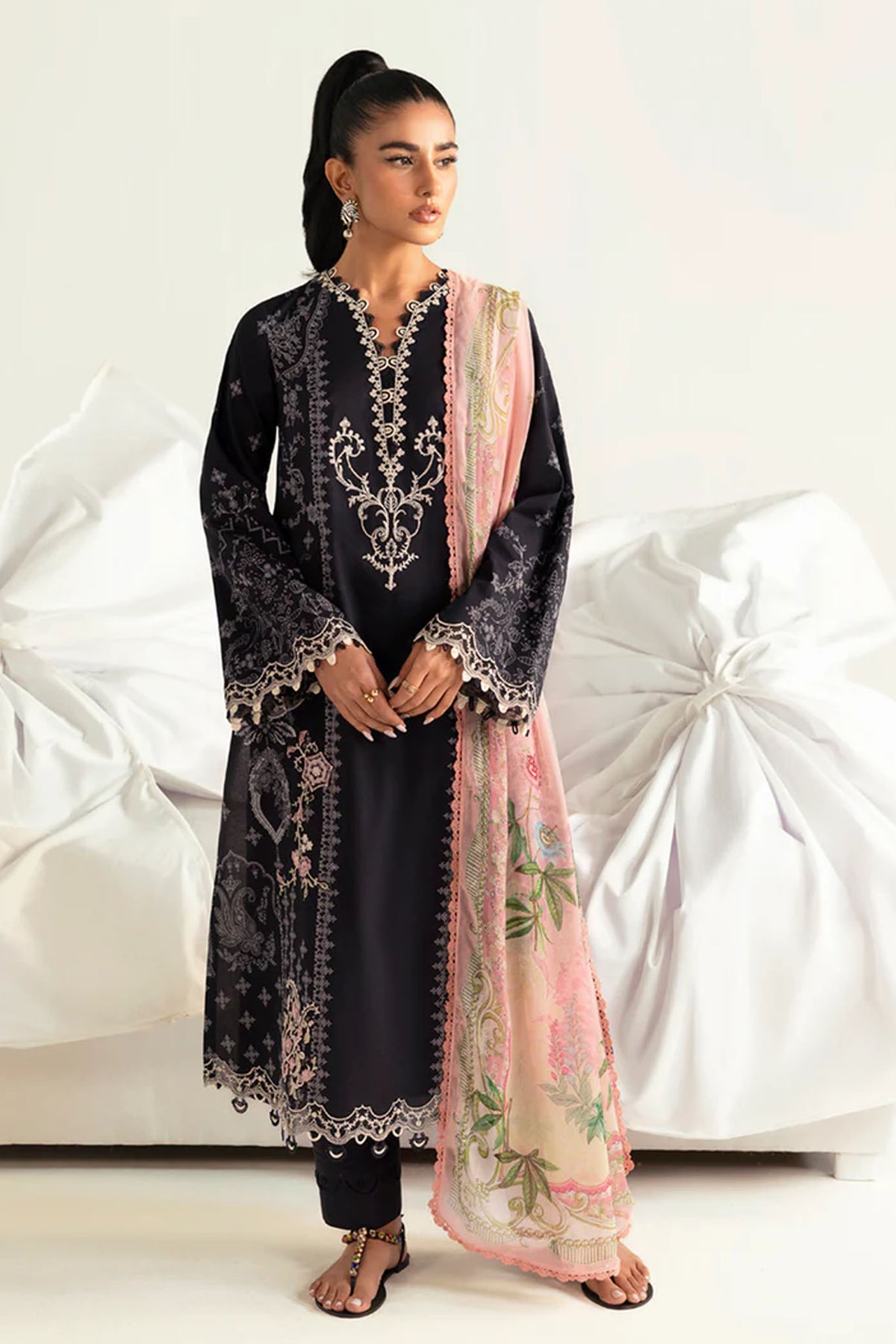 Qprints By Qalamkar Unstitched 3 Piece Printed Lawn Collection-PQ-09-B-Nora