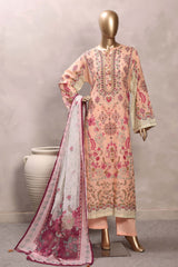 Sada Bahar Stitched 3 Piece Mid Summer Cotton Kaftan Suit-PR-1291-PEACH