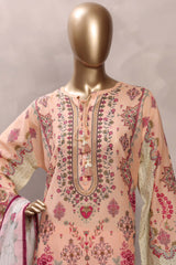 Sada Bahar Stitched 3 Piece Mid Summer Cotton Kaftan Suit-PR-1291-PEACH
