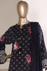 Sada Bahar Stitched 3 Piece Printed Lawn Vol-07 Suit-PR-1002-BLACK