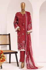 Sada Bahar Stitched 3 Piece Printed Lawn Vol-10 Suit-PR-1131-MAROON