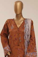 Sada Bahar Stitched 3 Piece Printed Lawn Vol-12 Suit-PR-1163-BROWN