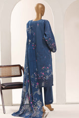 Sada Bahar Stitched 3 Piece Printed Lawn Vol-12 Suit-PR-1168-BLUE