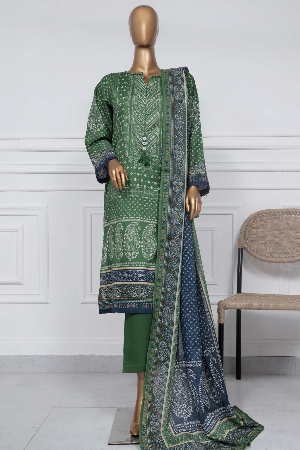 Sada Bahar Stitched 3 Piece Printed Lawn Vol-01 Collection'2025-PR-1280-Green