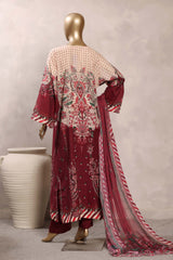 Sada Bahar Stitched 3 Piece Mid Summer Cotton Kaftan Suit-PR-1286-MAROON