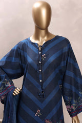 Sada Bahar Stitched 3 Piece Mid Summer Cotton Kaftan Suit-PR-1289-BLUE