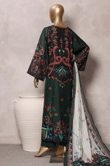 Sada Bahar Stitched 3 Piece Mid Summer Cotton Kaftan Suit-PR-1290-BLACK