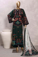 Sada Bahar Stitched 3 Piece Mid Summer Cotton Kaftan Suit-PR-1290-BLACK