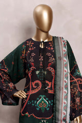 Sada Bahar Stitched 3 Piece Mid Summer Cotton Kaftan Suit-PR-1290-BLACK