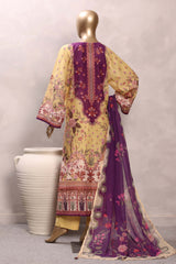 Sada Bahar Stitched 3 Piece Mid Summer Cotton Kaftan Suit-PR-1292-YELLOW