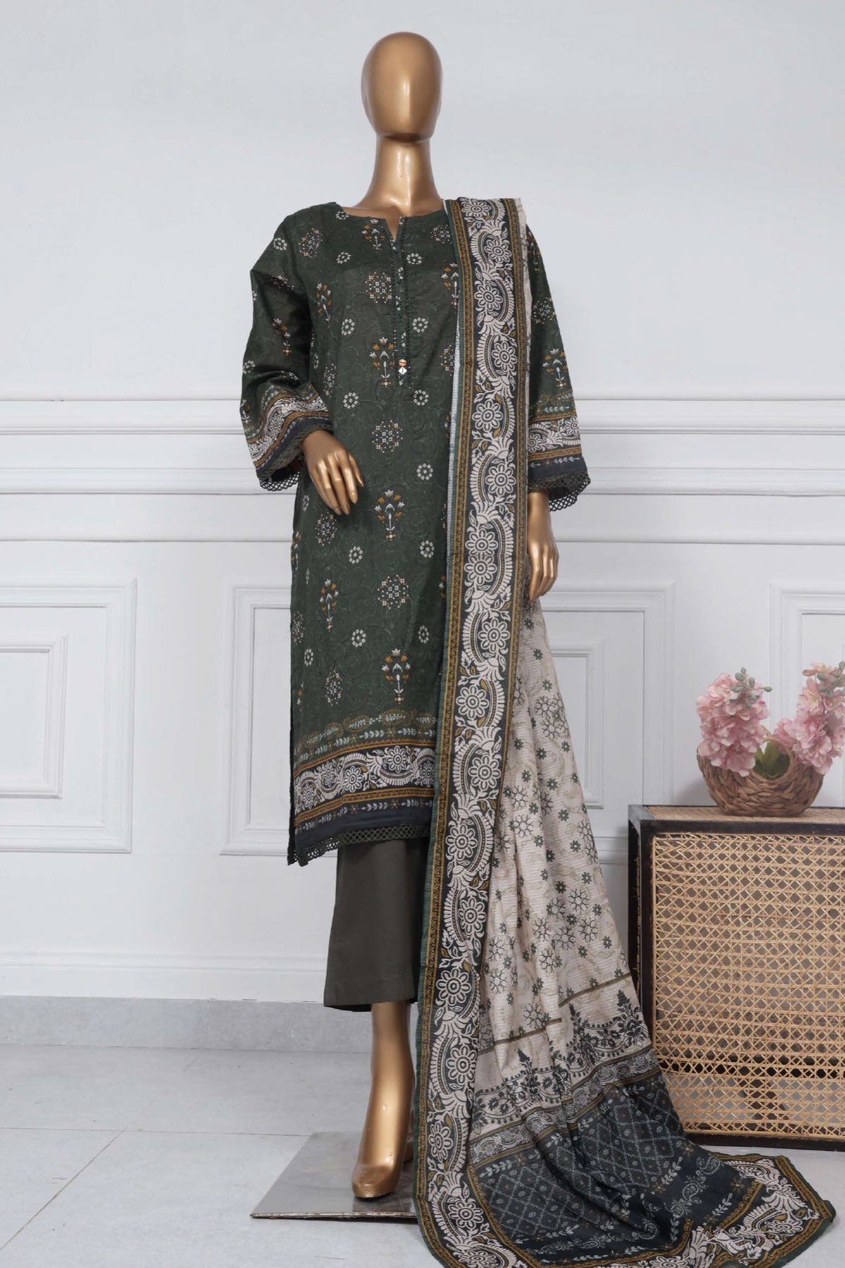 Sada Bahar Stitched 3 Piece Printed Lawn Vol-01 Collection'2025-PR-2742-Mehndi