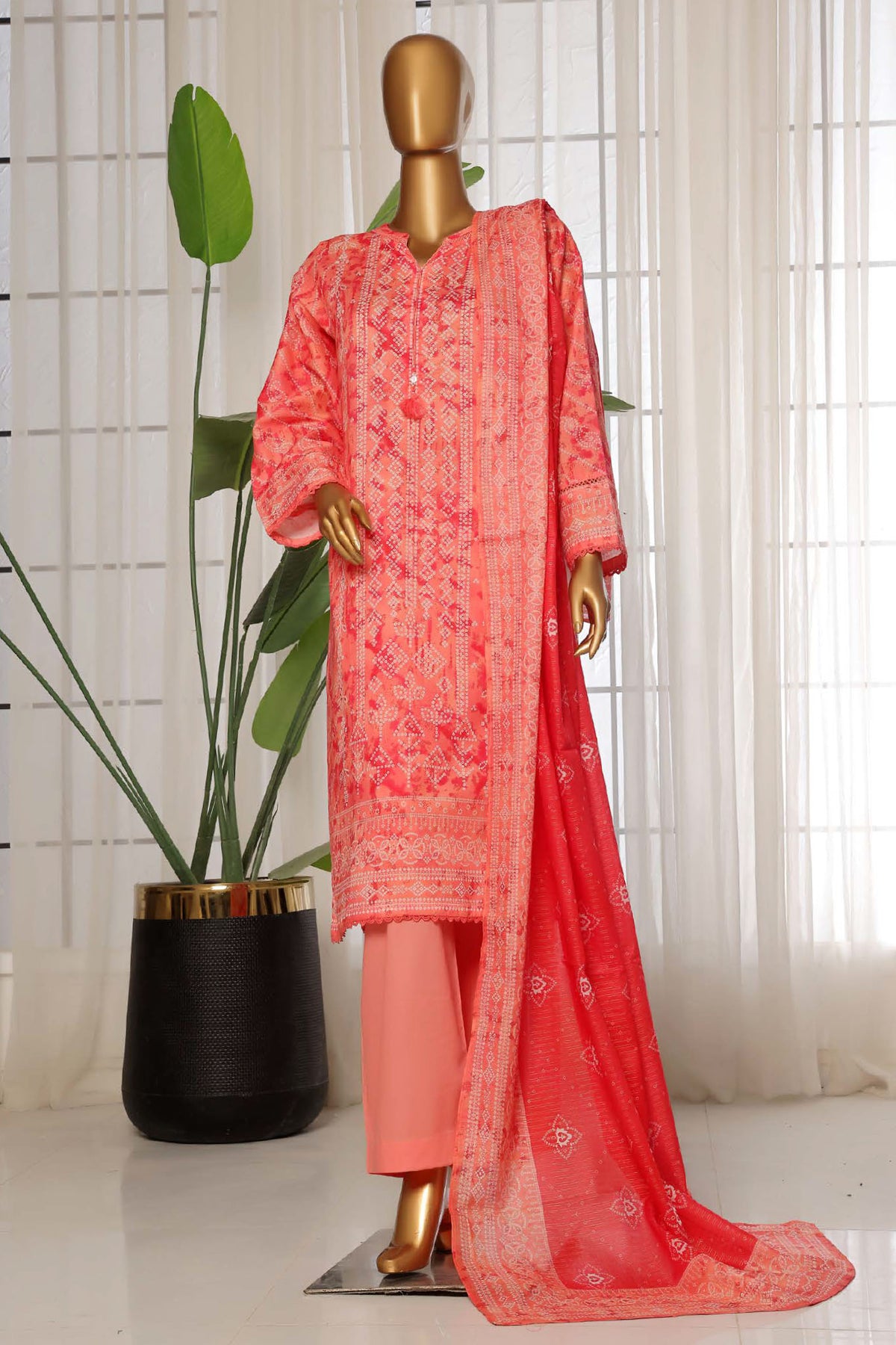 Sada Bahar Stitched 3 Piece Printed Lawn Vol-03 Collection'2025-PR-2762-Peach