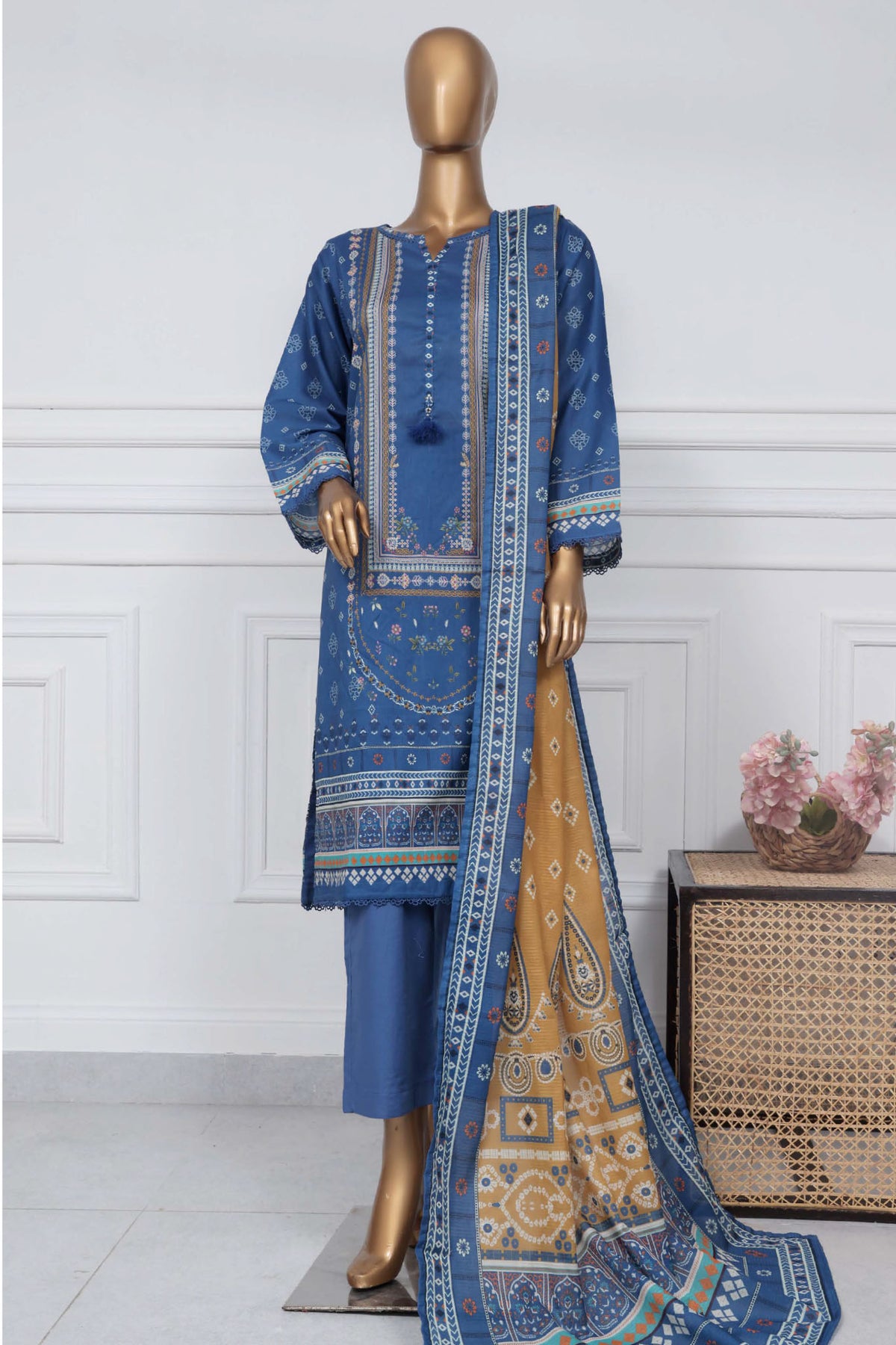 Sada Bahar Stitched 3 Piece Printed Lawn Vol-01 Collection'2025-PR-2772-Blue