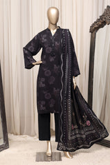Sada Bahar Stitched 3 Piece Linen Prints Winter Vol-02 Suit-PR-3002-BLACK