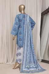 Sada Bahar Stitched 3 Piece Printed Khaddar Vol-04 Suit-PR-3121-BLUE