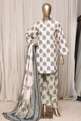 Sada Bahar Stitched 3 Piece Printed Khaddar Vol-04 Suit-PR-3122-CREAM