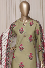 Sada Bahar Stitched 3 Piece Printed Khaddar Vol-04 Suit-PR-3123-P.GREEN