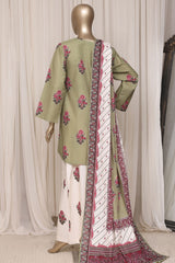 Sada Bahar Stitched 3 Piece Printed Khaddar Vol-04 Suit-PR-3123-P.GREEN