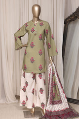 Sada Bahar Stitched 3 Piece Printed Khaddar Vol-04 Suit-PR-3123-P.GREEN