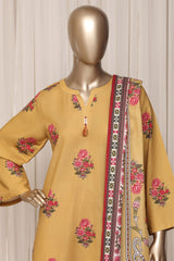 Sada Bahar Stitched 3 Piece Printed Khaddar Vol-04 Suit-PR-3124-GOLDEN