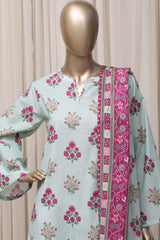Sada Bahar Stitched 3 Piece Printed Khaddar Vol-04 Suit-PR-3125-SKY