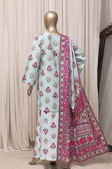 Sada Bahar Stitched 3 Piece Printed Khaddar Vol-04 Suit-PR-3125-SKY