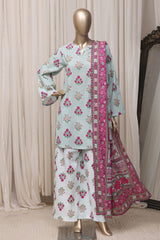 Sada Bahar Stitched 3 Piece Printed Khaddar Vol-04 Suit-PR-3125-SKY