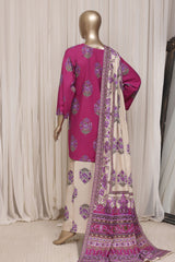 Sada Bahar Stitched 3 Piece Printed Khaddar Vol-04 Suit-PR-3126-MAJENTA