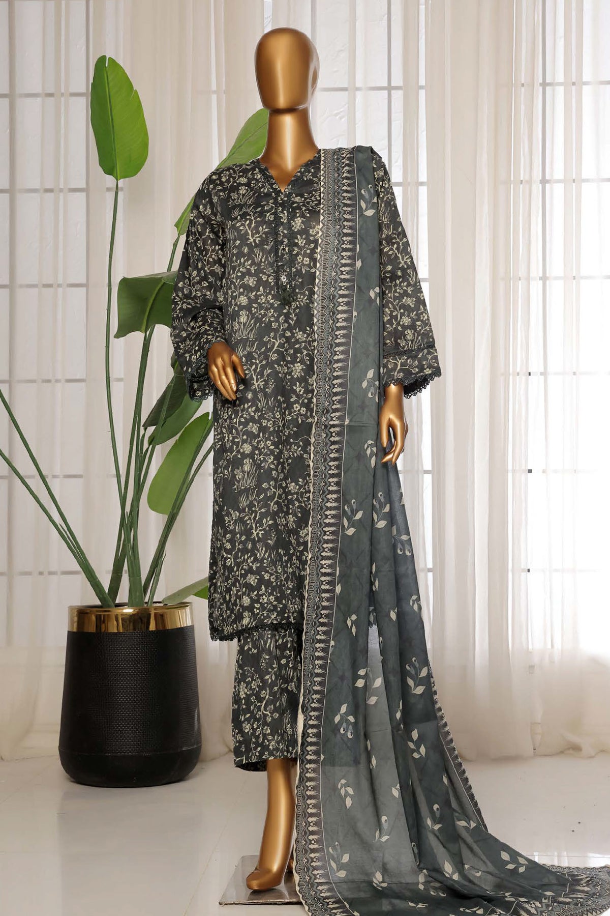 Sada Bahar Stitched 3 Piece Printed Lawn Vol-03 Collection'2025-PR-3291-Dark Green
